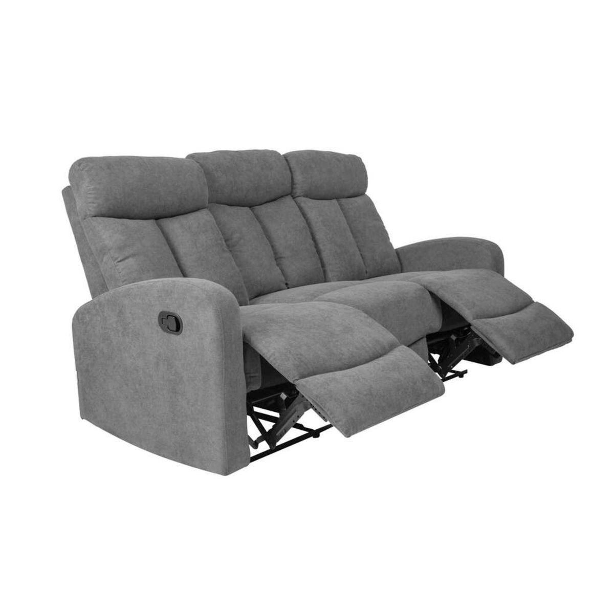 MUEBLES FIOTTI - Sofa reclinable 3 puestos Gris Trudy
