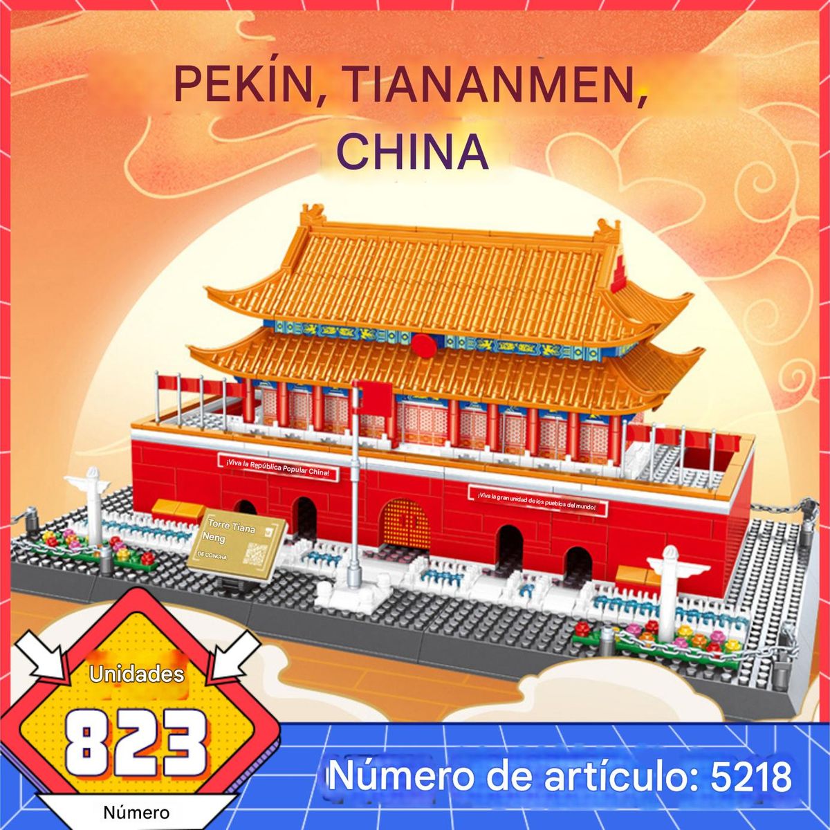 OTRAS MARCAS - Bloques De Construcción Beijing Tiananmen China 823 Piezas