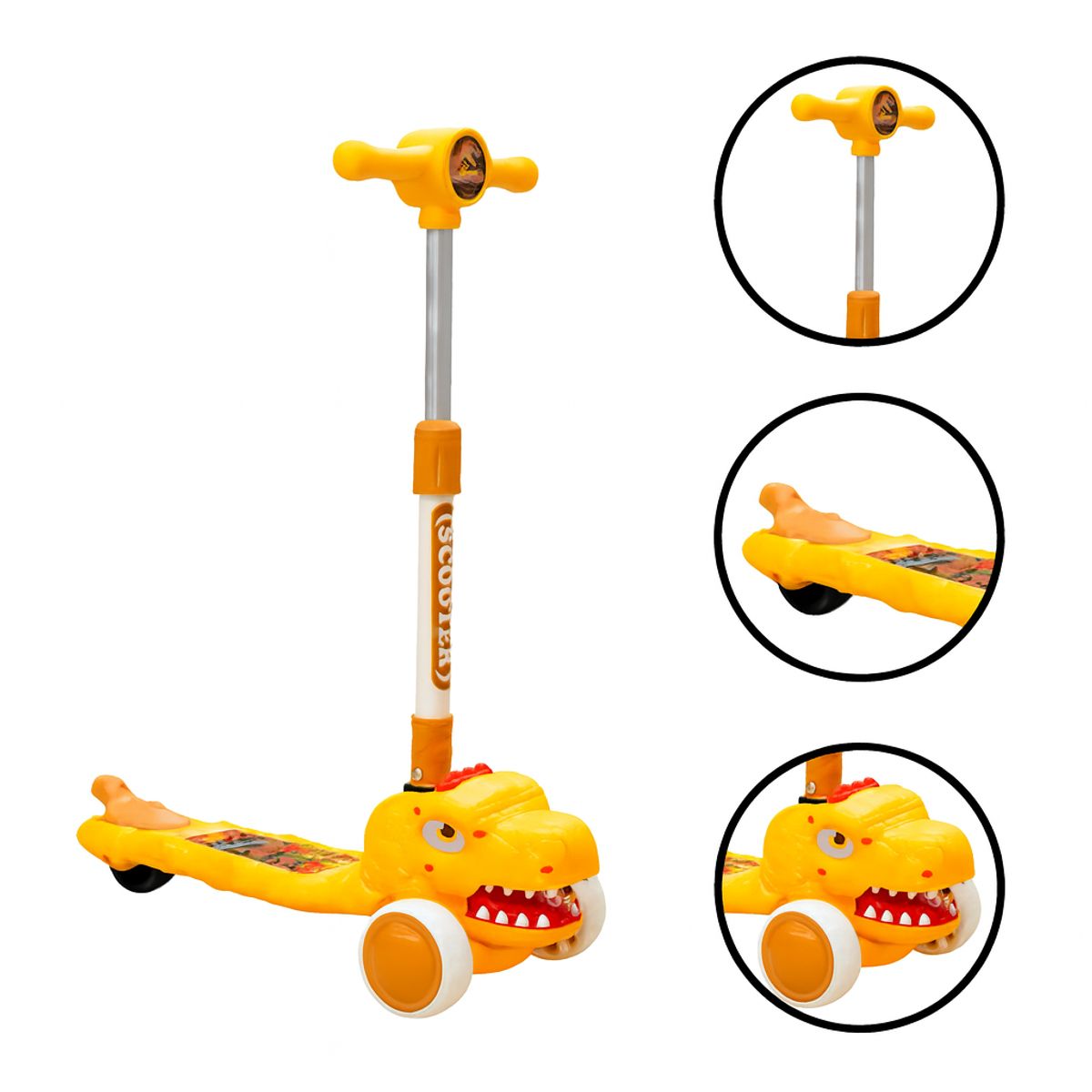 KIDSHOP - Patineta Scooter Tres Ruedas Dino P740-VD