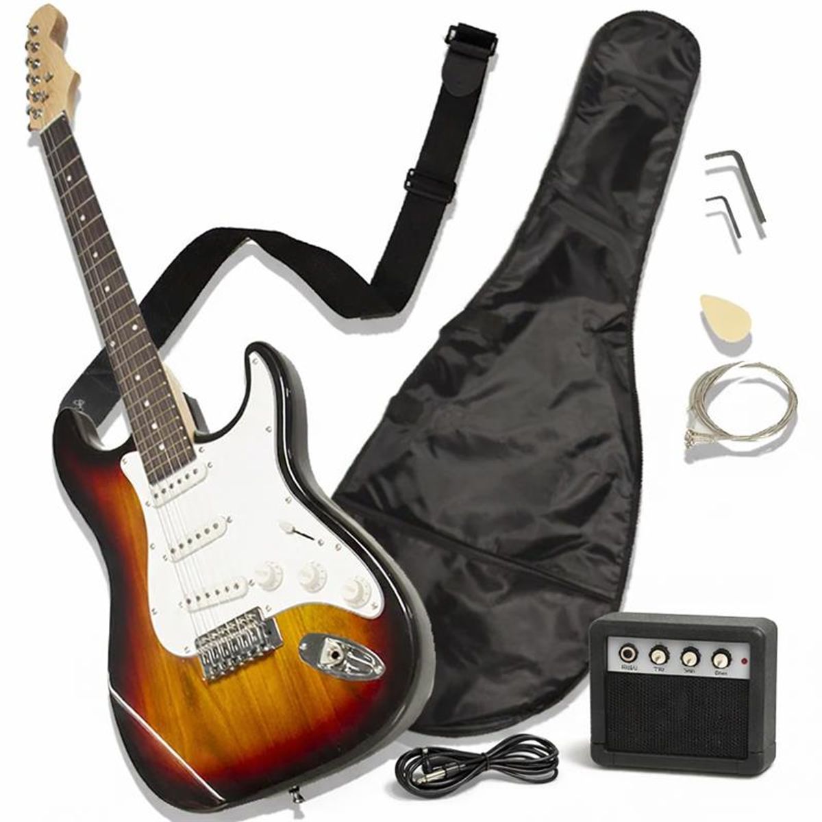 GUTSTARK - Guitarra Eléctrica Amplificador Y Accesorios Incluidos Café