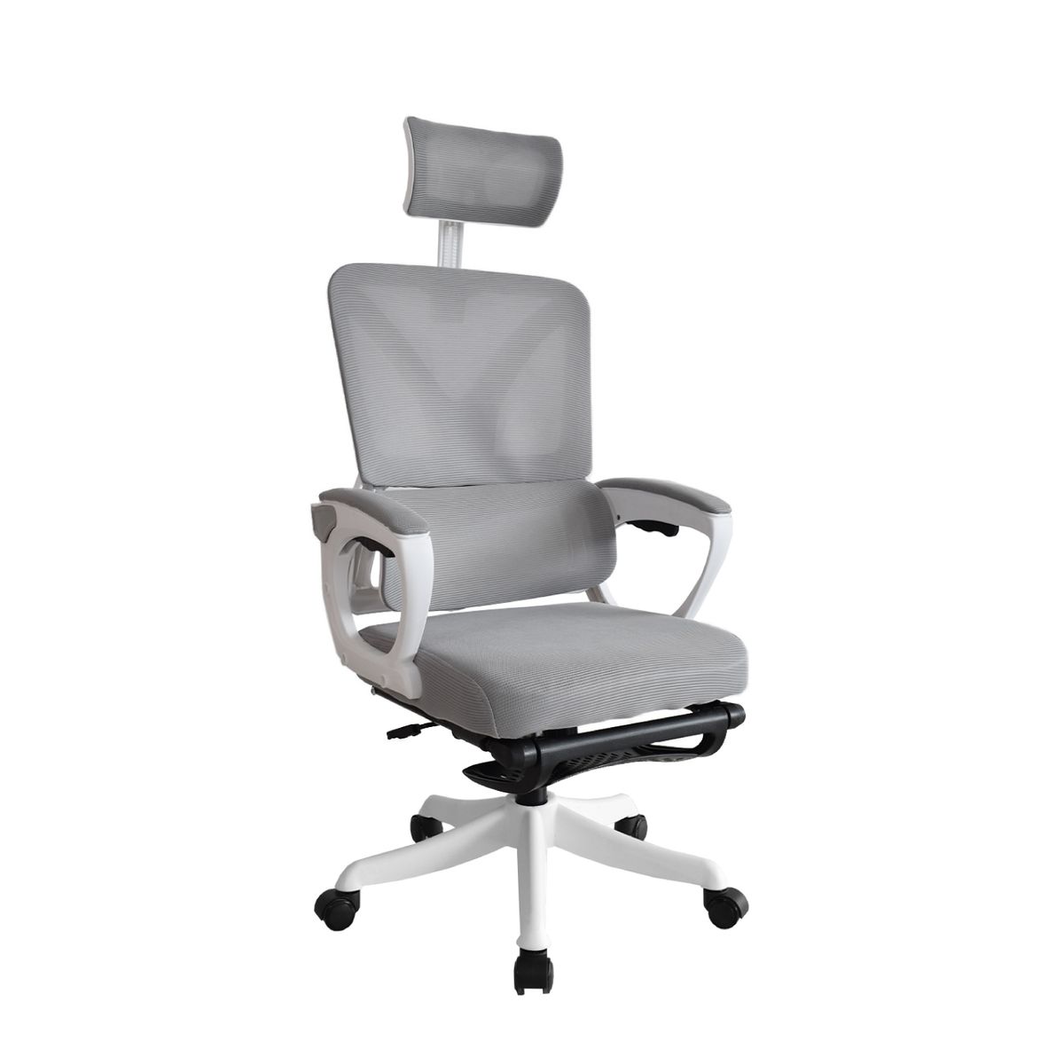 BONNO - Silla Escritorio Con Cabecero Y Reposapiés Evox Gris