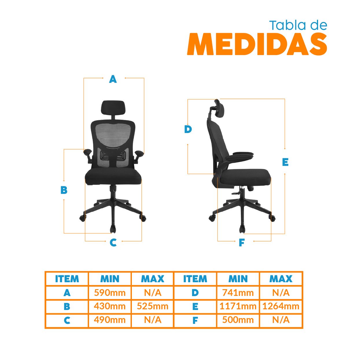 BONNO - Silla De Escritorio Zad Eco Con Cabecero Negro Bonno