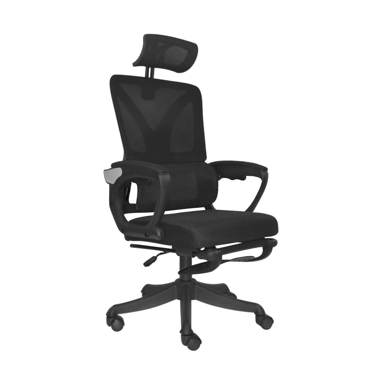 BONNO - Silla Escritorio Con Cabecero Y Reposapiés Evox Negro