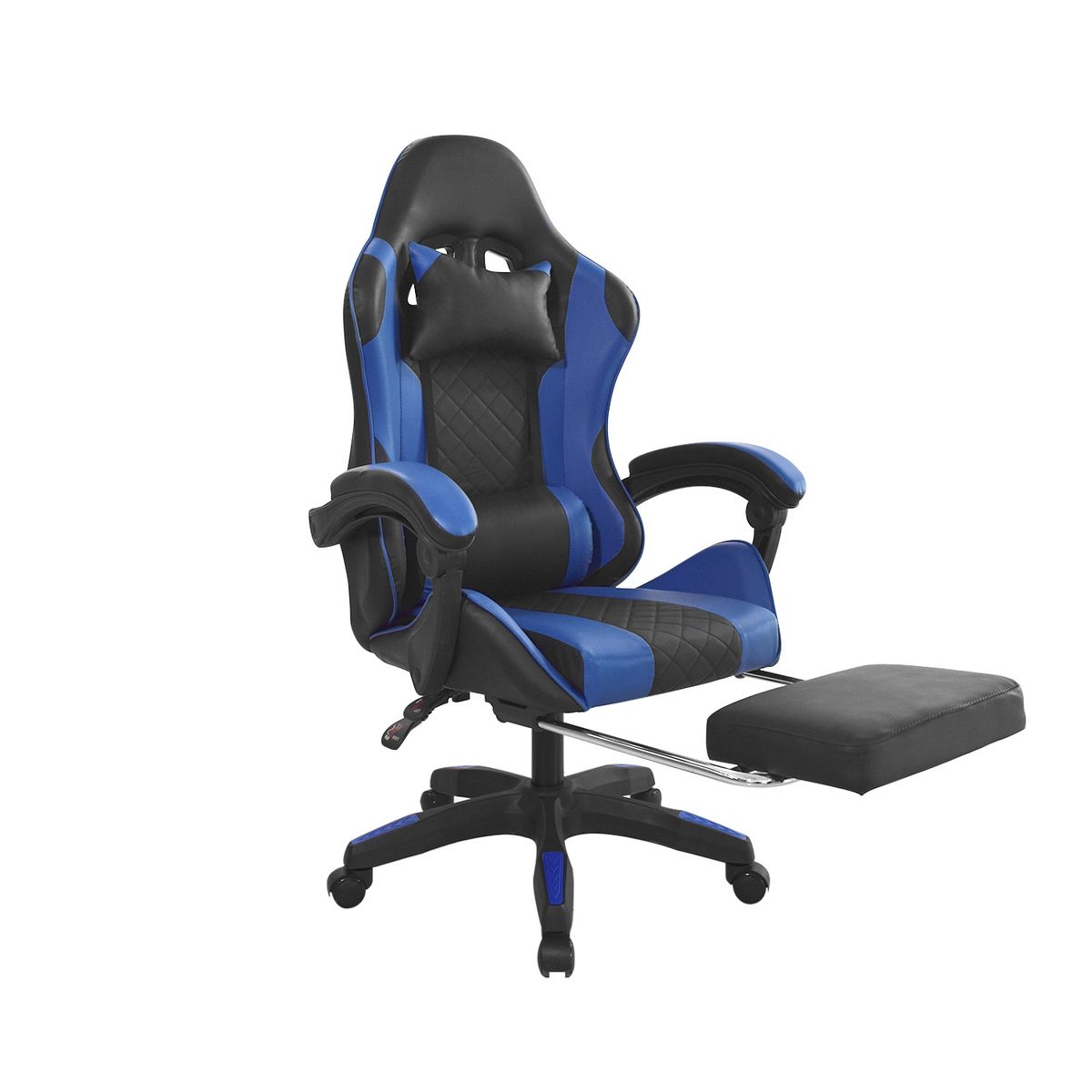 BONNO - Silla Gamer Con Reposapiés Byd Negro-Azul Bonno