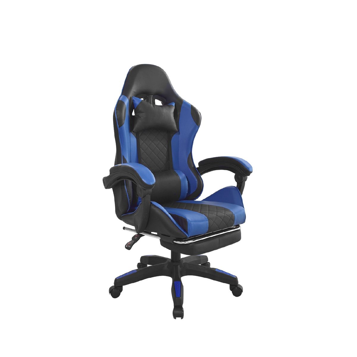 BONNO - Silla Gamer Con Reposapiés Byd Negro-Azul Bonno