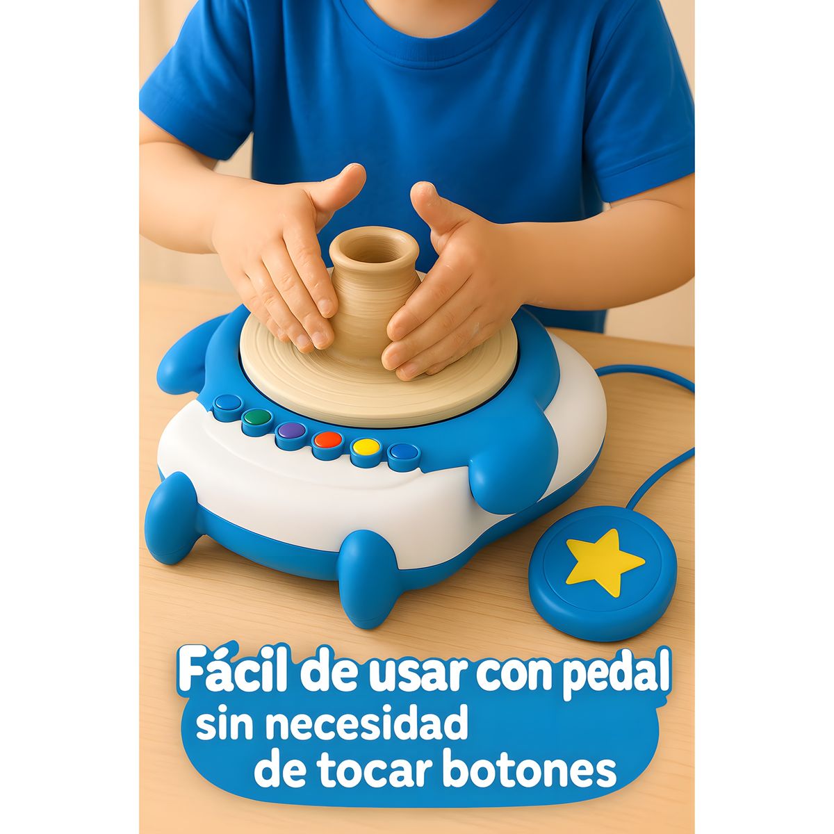 GENERICO - Kit Torno Cerámica Infantil Eléctrico Con Arcilla Y Pinturas