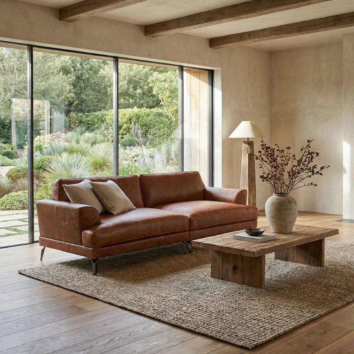 22 GRADOS DECORACION - Sofá Osiris 250cm x 95cm Cuero natural