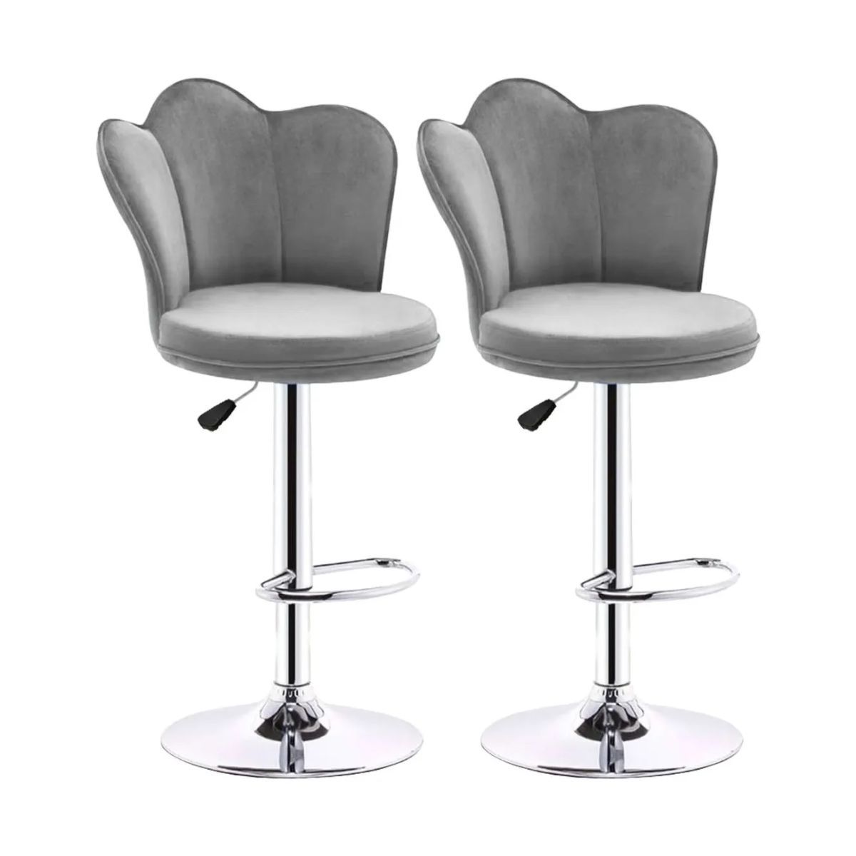 GENERICO - Set X2 Silla Bar Butaco Alta Giratoria Barra Cocina Gris
