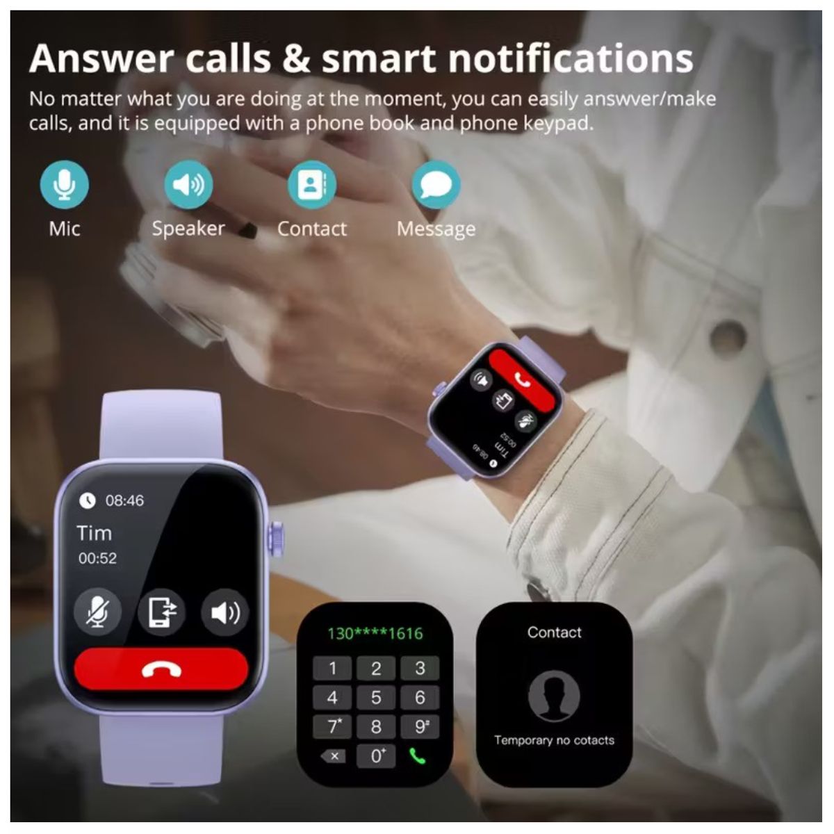 COLMI - Reloj Inteligente Mujer WhatsApp Llamadas Micrófono Smartwatch