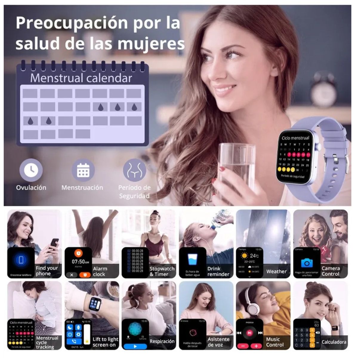 COLMI - Reloj Inteligente Mujer Más Audífonos Micrófono Llamadas Smartwatch