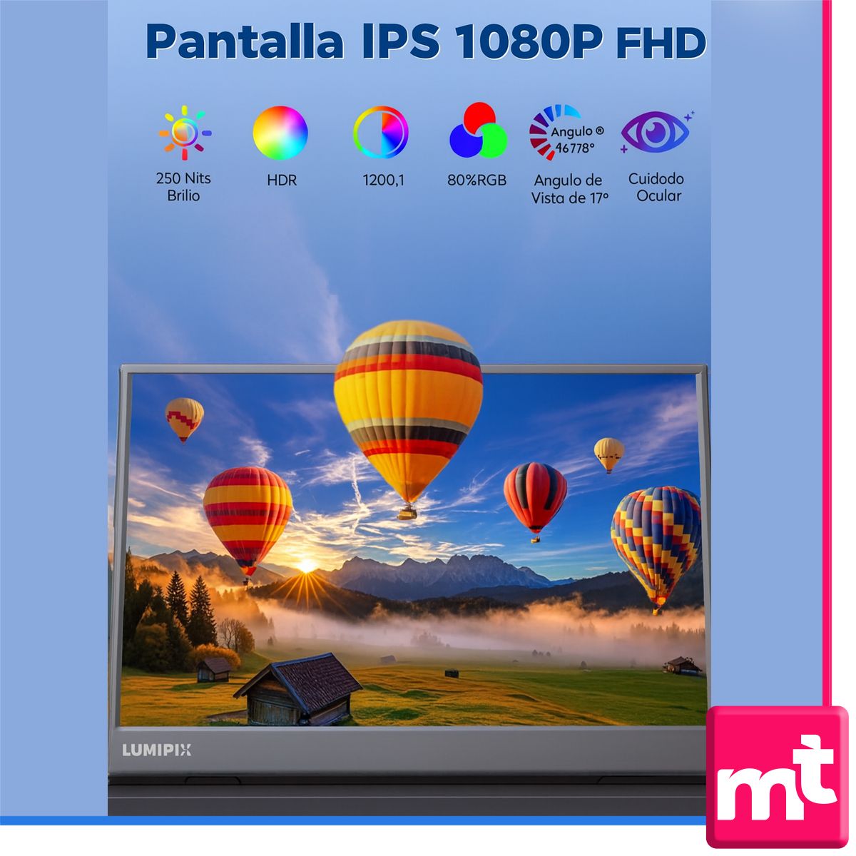 GENERICO - Monitor Portátil Lumipix 15.6 Full Hd Ips Gamer