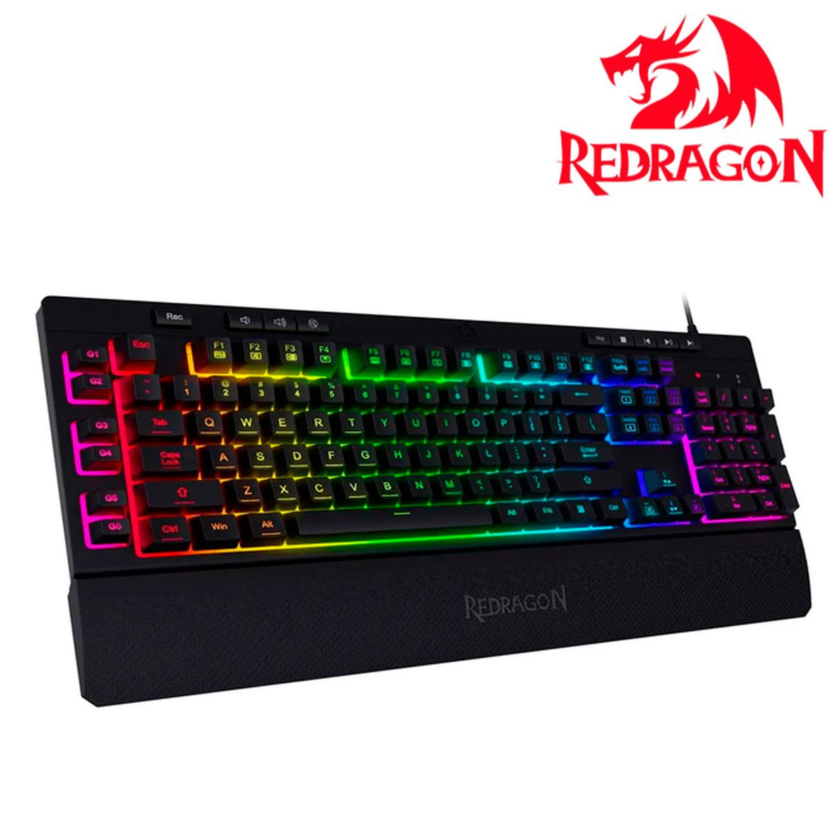 REDRAGON - Teclado REDRAGON K512 SHIVA RGB Negro de Estructura Sólida y Activación Precisa