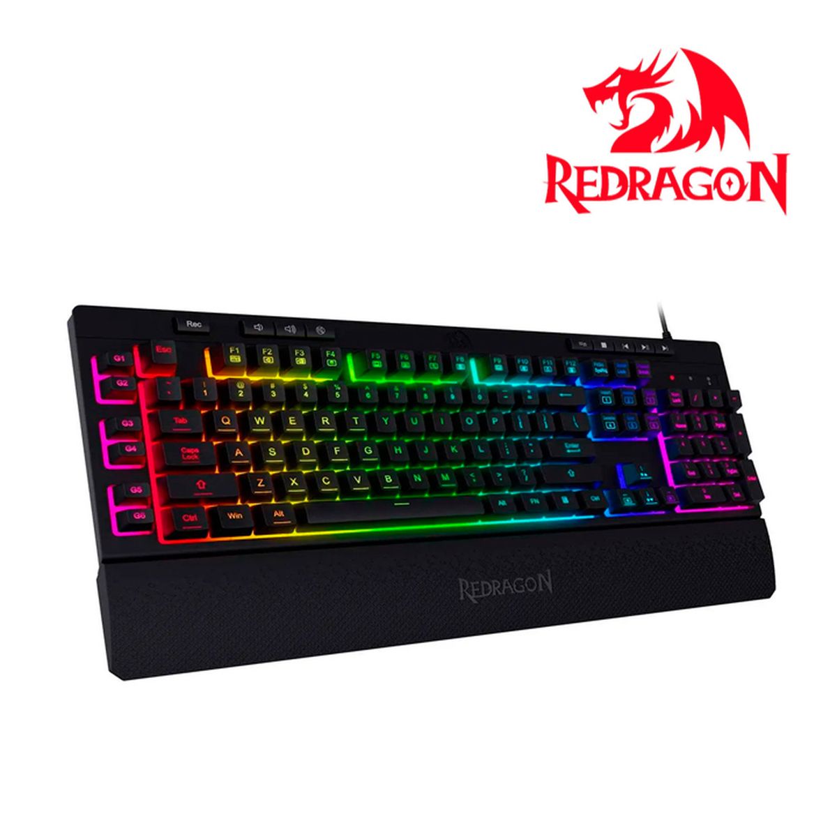 REDRAGON - Teclado REDRAGON K512 SHIVA RGB Negro de Estructura Sólida y Activación Precisa