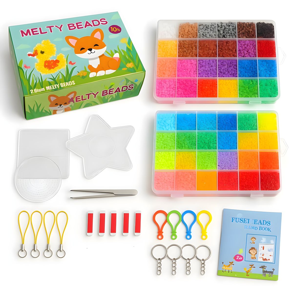 GENERICO - Kit Hama Beads 26000pzs 26mm 48 Colores + Bases Y Pinzas