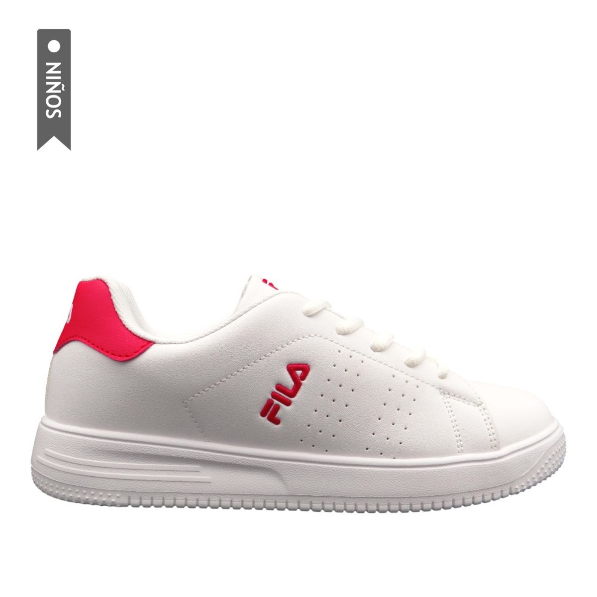 FILA - Tenis Fila Jr Miwi Niño-Blanco/Rojo