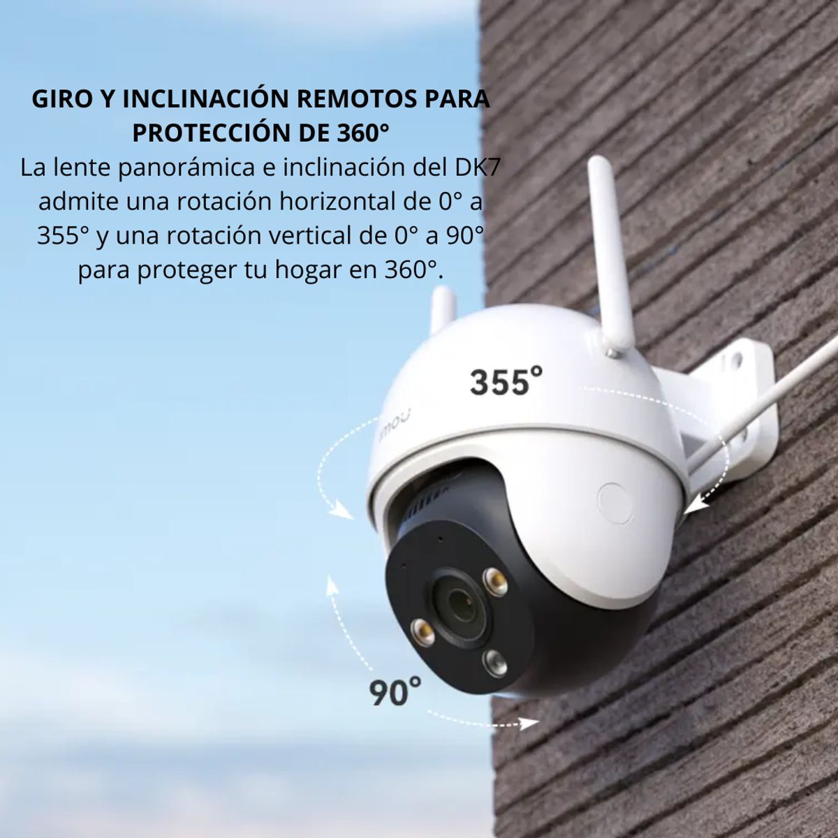 IMOU - CAMARA DE SEGURIDAD WIFI EXTERIOR ROBOTICA 360° VISION NOCTURNA A COLOR AUDIO INCORPORADO