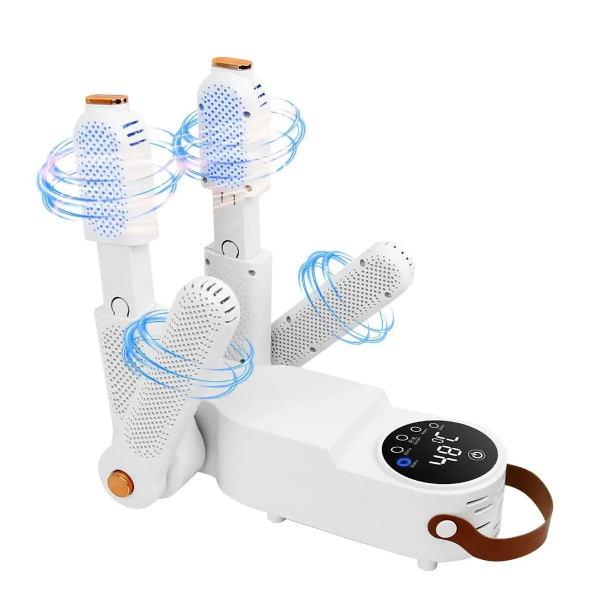 PROTOOL - Secador De Zapatos Y Medias 4 En 1 Digital Plegable + Luz Uv Blanco
