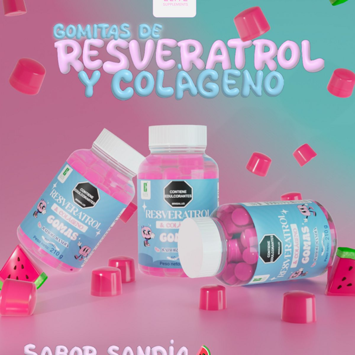 ELITE SUPPLEMENTS - GOMAS RESVERATROL & COLÁGENO