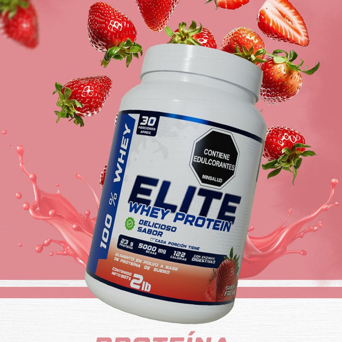 ELITE SUPPLEMENTS - ELITE WHEY PROTEIN FRESA 2LB