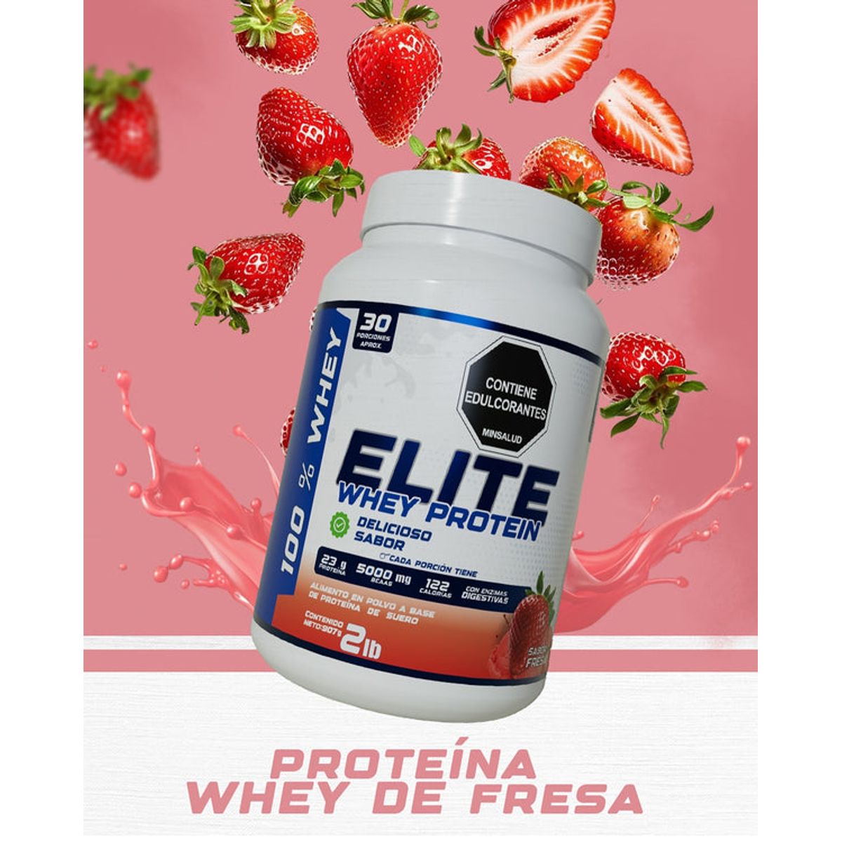 ELITE SUPPLEMENTS - ELITE WHEY PROTEIN FRESA 2LB