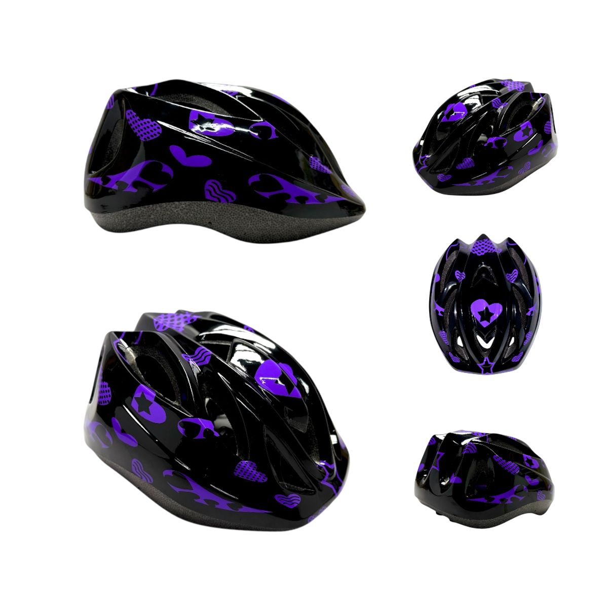 CHICOS - Patines En Linea Semiprofesionales Kit Chicos Skate Con Protecciones Morado M 33 Ajustables a 37