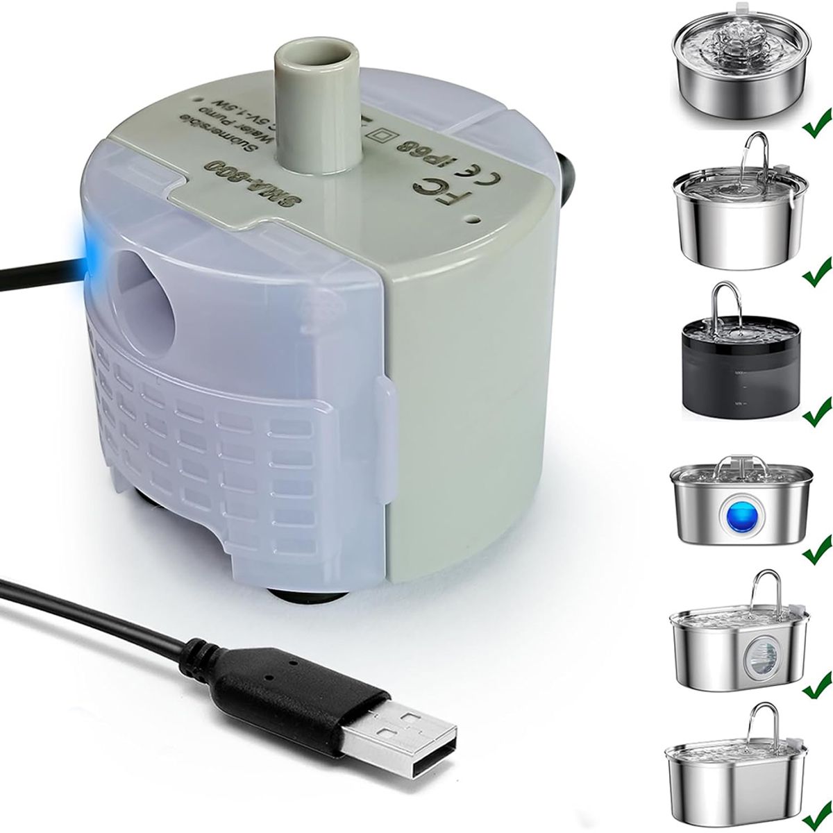 GENERICO - Bomba Universal Usb Para Fuente De Agua De Gatos Y Perros