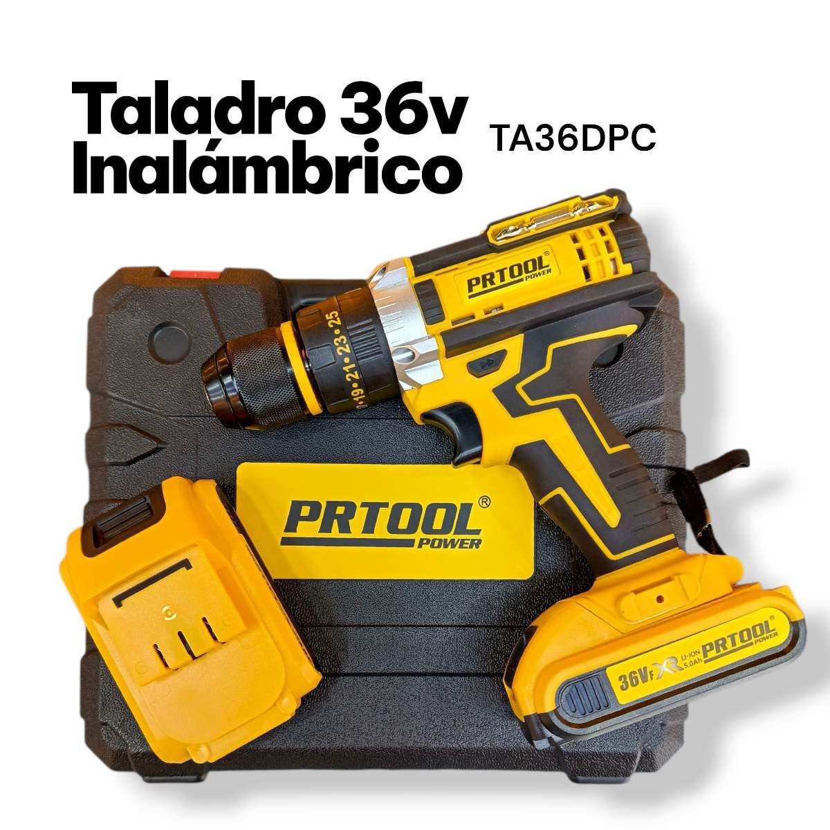 PRO - Taladro Amarillo Percutor Inalámbrico 36V 38