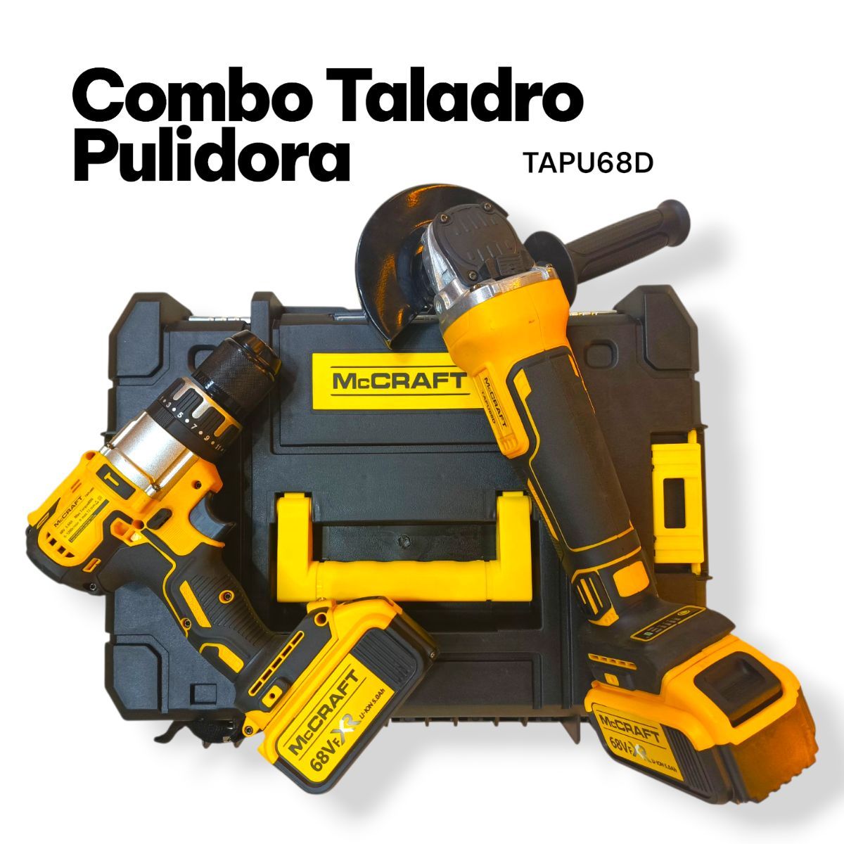PRO - Combo Taladro + Pulidora Inalámbrica 68V MACRAFT Brushless  Protool Power SAS