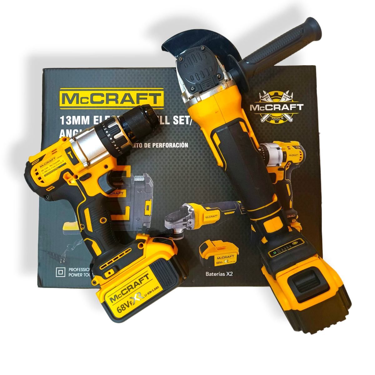 PRO - Combo Taladro + Pulidora Inalámbrica 68V MACRAFT Brushless  Protool Power SAS