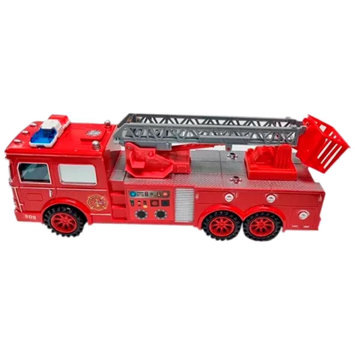 GENERICO - Camion Bomberos Rescate Escalera Juguete 30cm Carro Fricción SH-8805