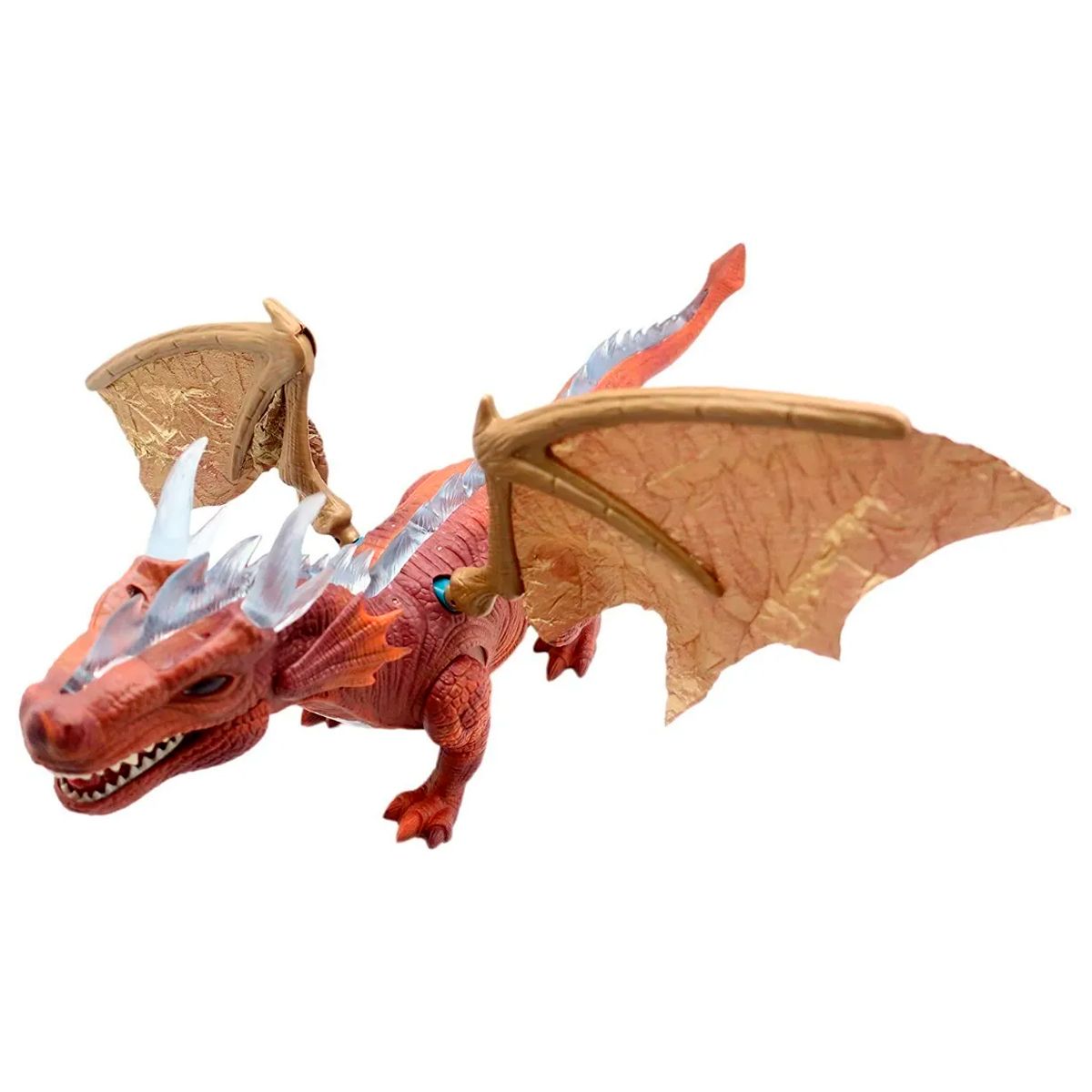 GENERICO - Dragon Dinosaurio Cuerno Luces Espinas 30cm Juguete Café 6659