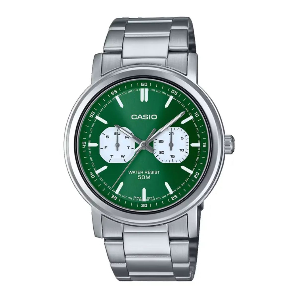 Reloj Casio Para Hombre Moderno MTP-E335D-3EVDF Verde Metalico CASIO ...