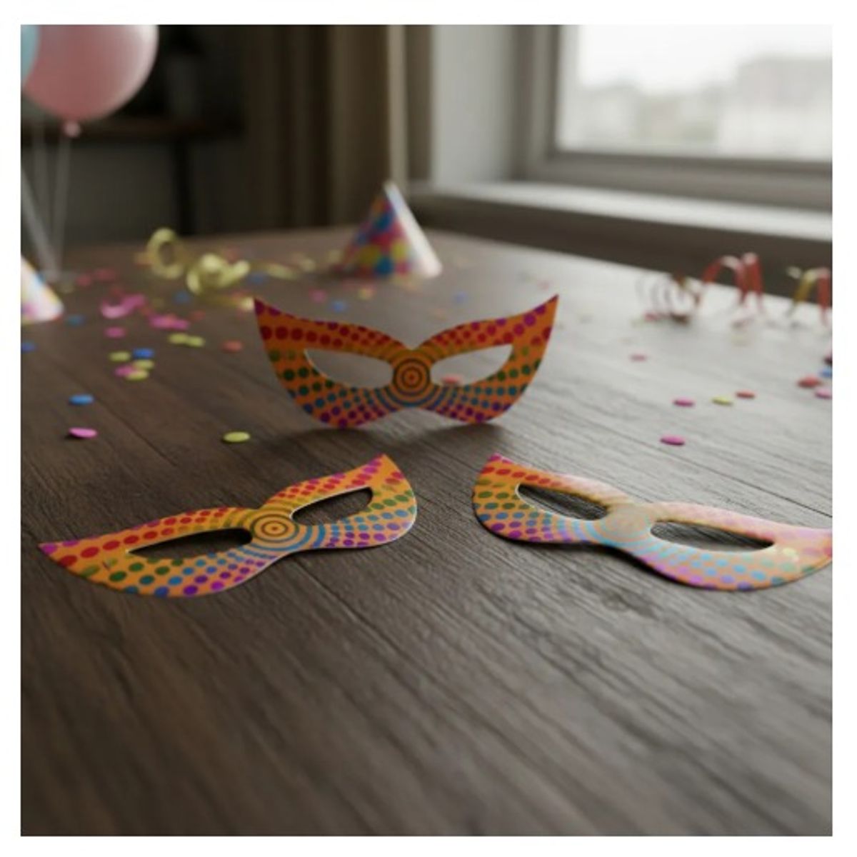 INFANTILES CAJUROMIX - Antifaz Holográfico Para Fiestas Y Eventos X 24 Und - Naranja