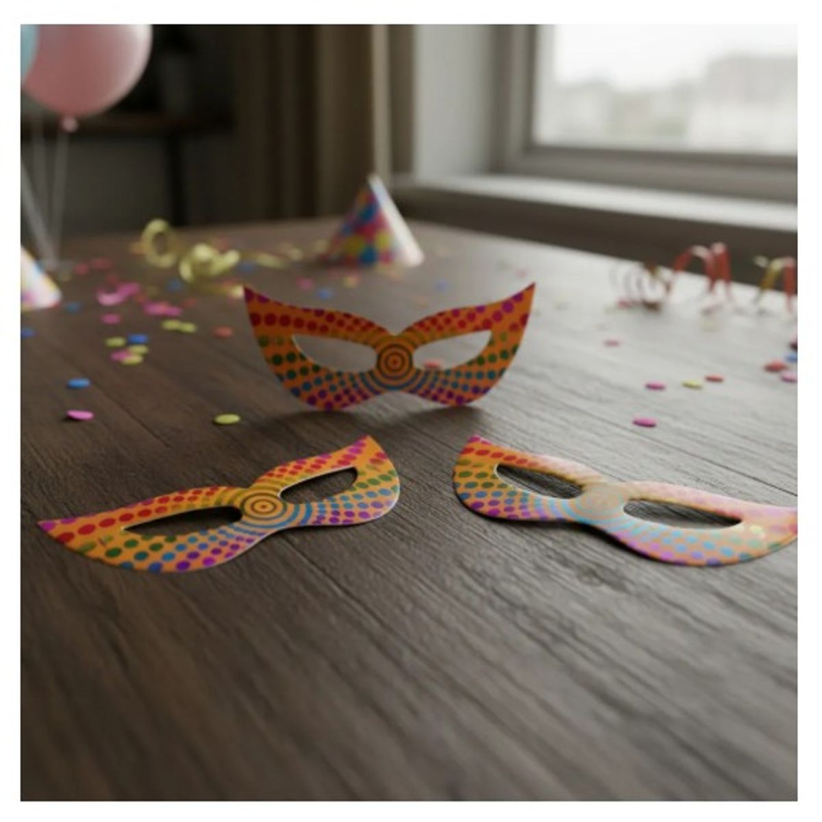 INFANTILES CAJUROMIX - Antifaz Holográfico Para Fiestas Y Eventos X 24 Und - Naranja