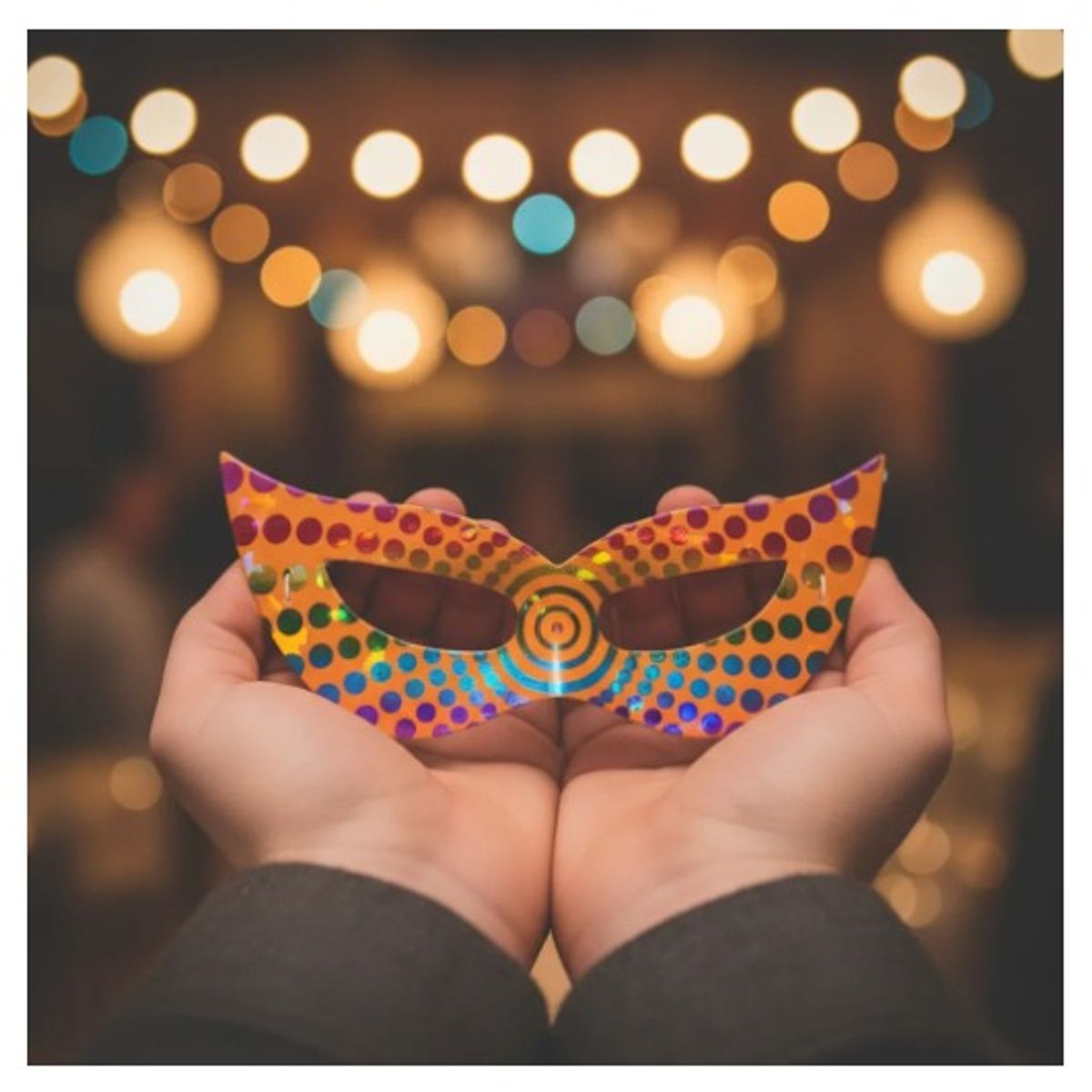 INFANTILES CAJUROMIX - Antifaz Holográfico Para Fiestas Y Eventos X 24 Und - Naranja