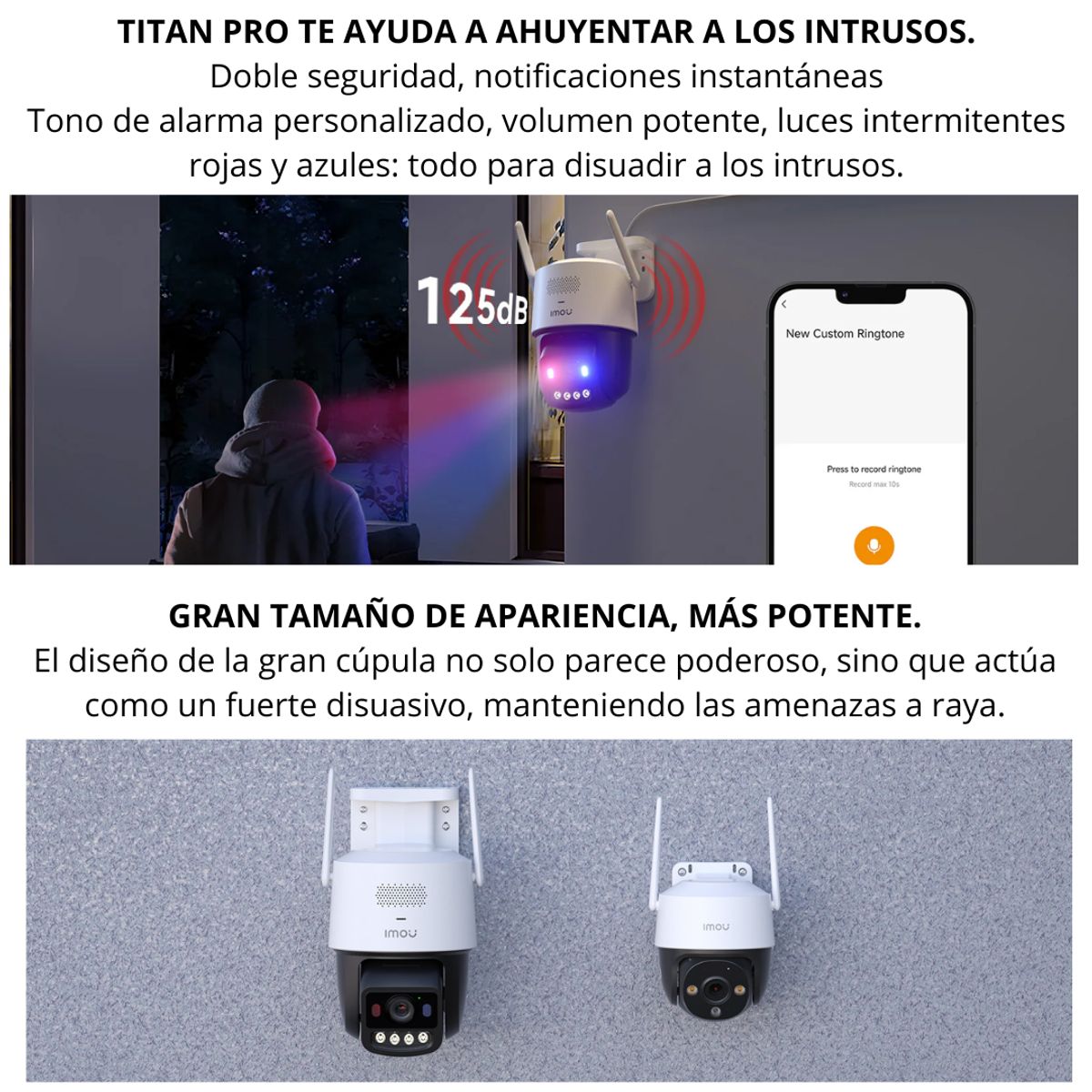 IMOU - CAMARA WIFI EXTERIOR IMOU TITAN PRO ULTRA POTENTE 6MPX 3K CON INTELIGENCIA ARTIFICIAL