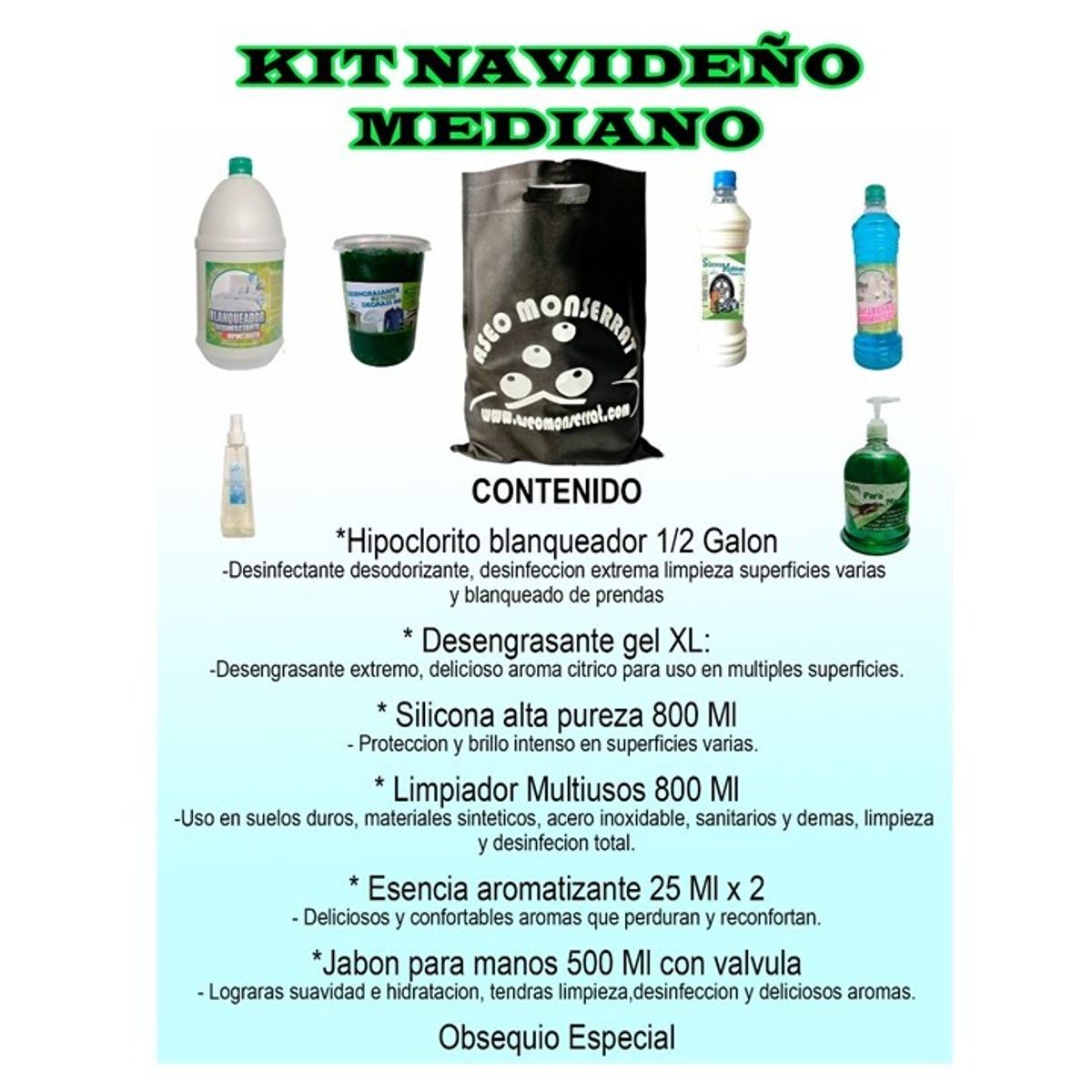GENERICO - Kit Combo Productos Limpieza Del Hogar Monserrat Kit Mediano