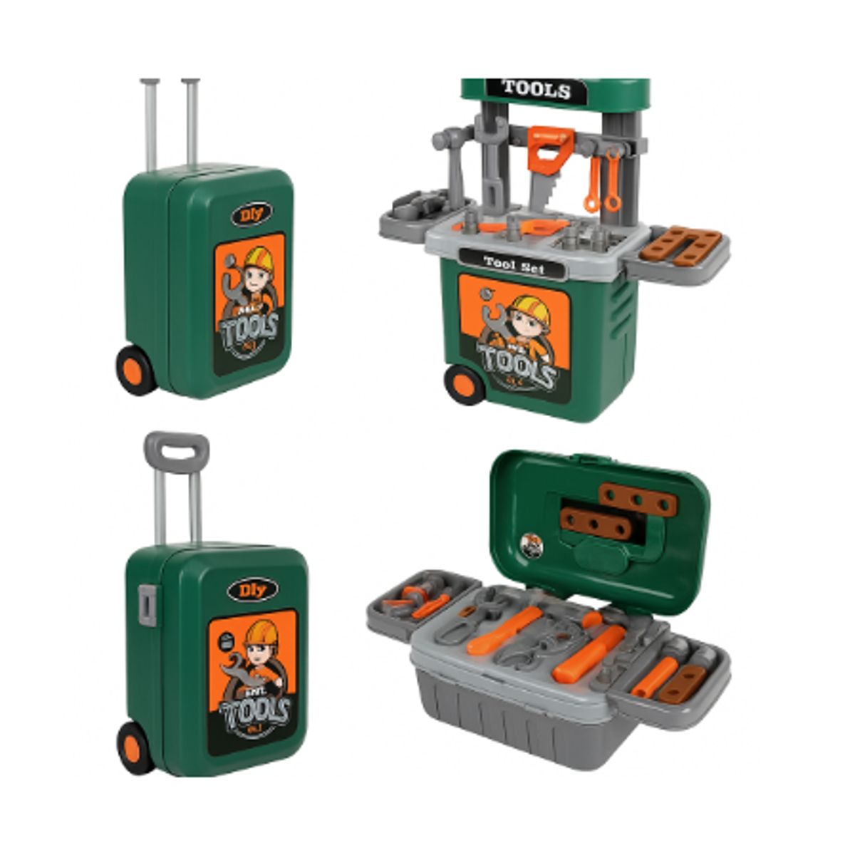 GENERICO - Maleta de Herramientas Infantil 3 en 1 - Set Constructor para Niños