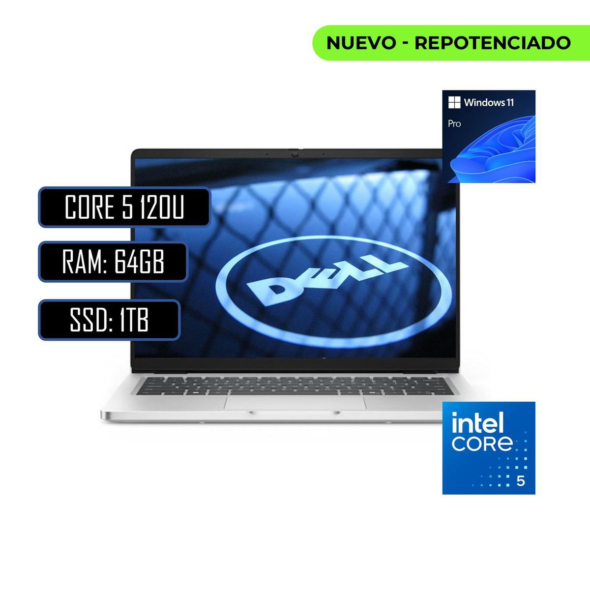 DELL - DELL PRO 14 - INTEL CORE 5 120U - 64GB DDR5 - 1TB SSD - PANTALLA 14" FHD - RJ45 - WIN11 PRO