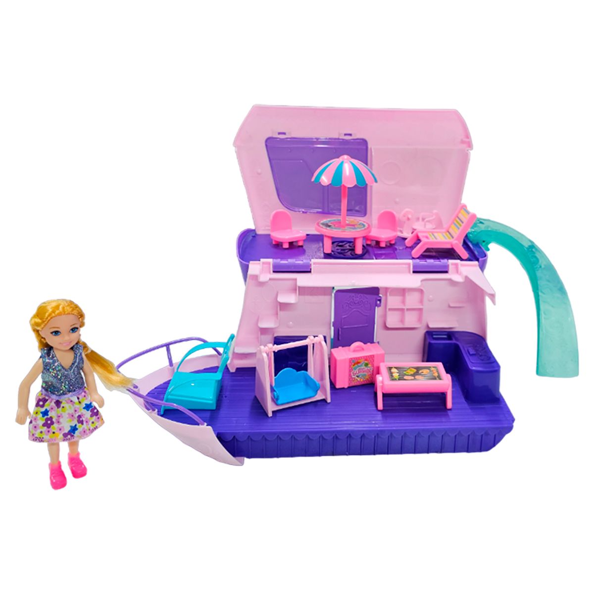 GENERICO - Set Barco Yate Lujo Muñecas Grande 40cm Accesorios Beauty