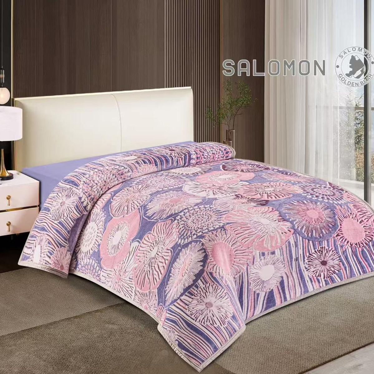 SALOMON - Manta Doble Faz Piel de Ángel + Sherpa para Cama Doble 180×220 cm  Extra Suave y Acolchada