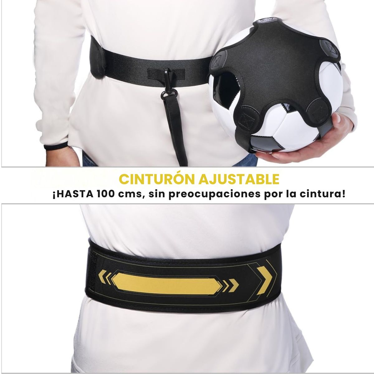 GENERICO - Kit De Entrenamiento Fútbol Con Balón Cinturón Y Tula Gris