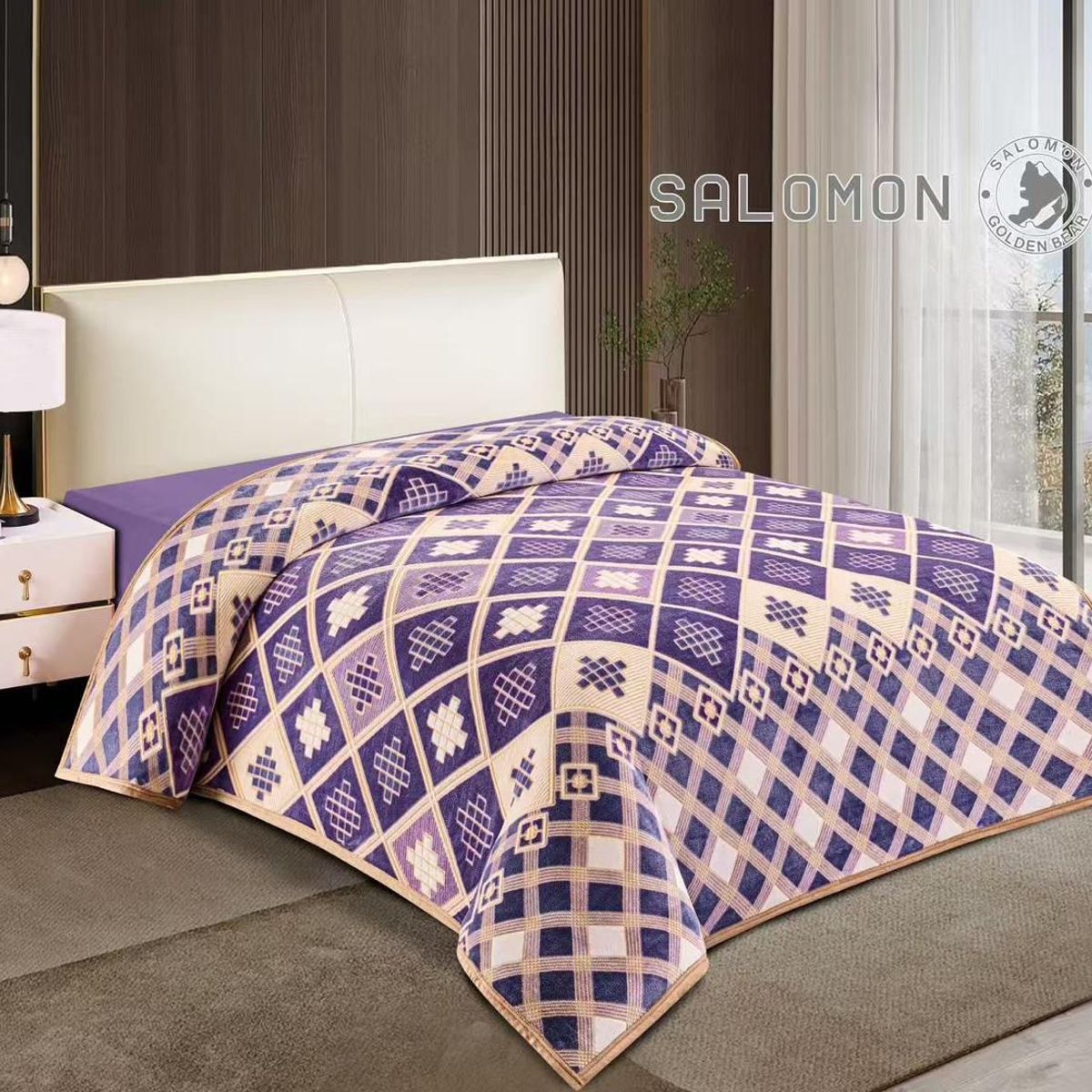 SALOMON - Manta Doble Faz Piel de Ángel + Sherpa para Cama Doble 180×220 cm  Extra Suave y Acolchada