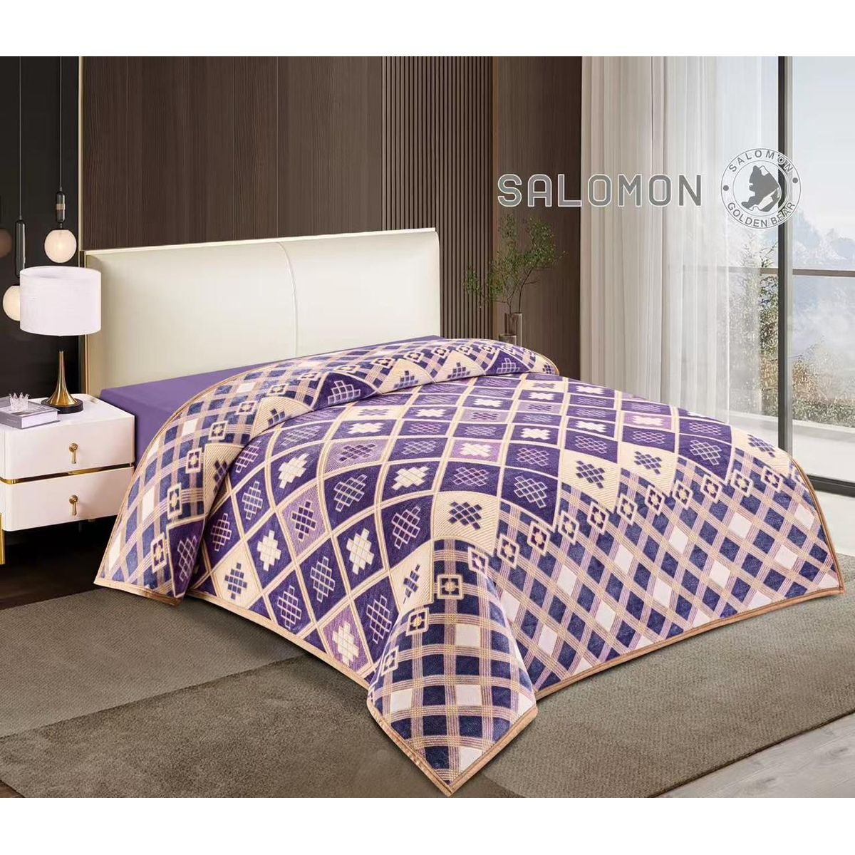 SALOMON - Manta Doble Faz Piel de Ángel + Sherpa para Cama Doble 180×220 cm  Extra Suave y Acolchada