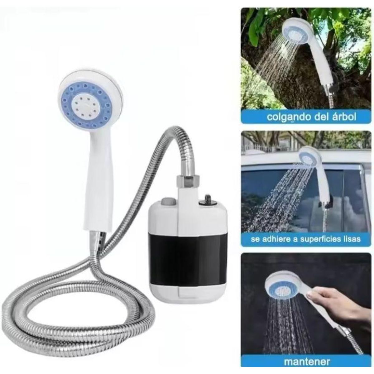 AMERICAN GENERICS - DUCHA ELÉCTRICA PORTÁTIL RECARGABLE  Ideal para Camping y Emergencias