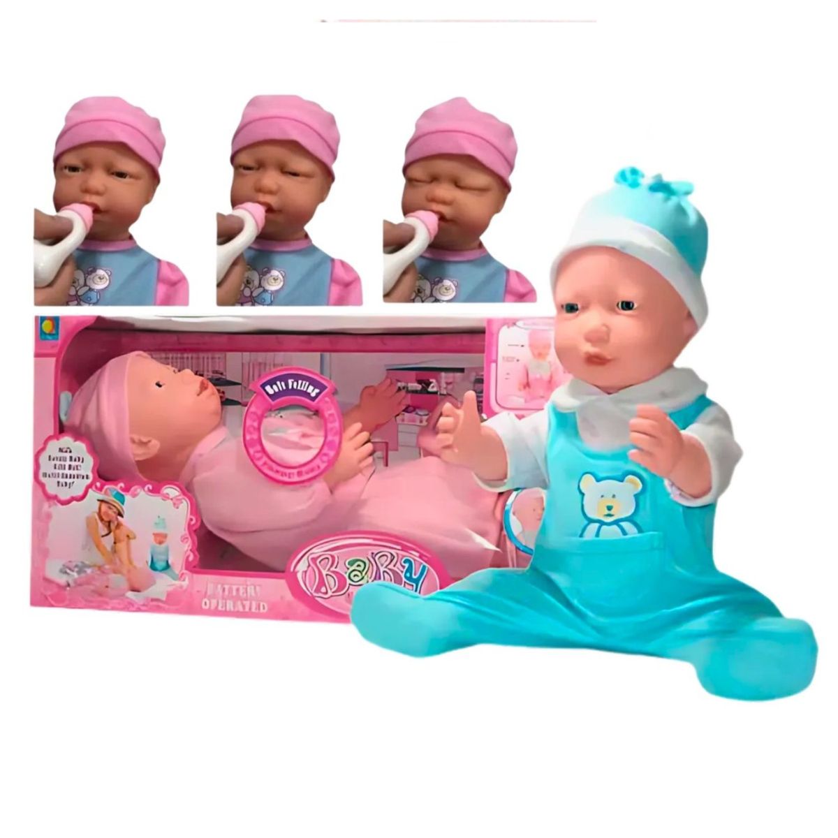 OTRAS MARCAS - Muñeca Bebe Realista Con Movimiento Facial Gestos Y Sonidos