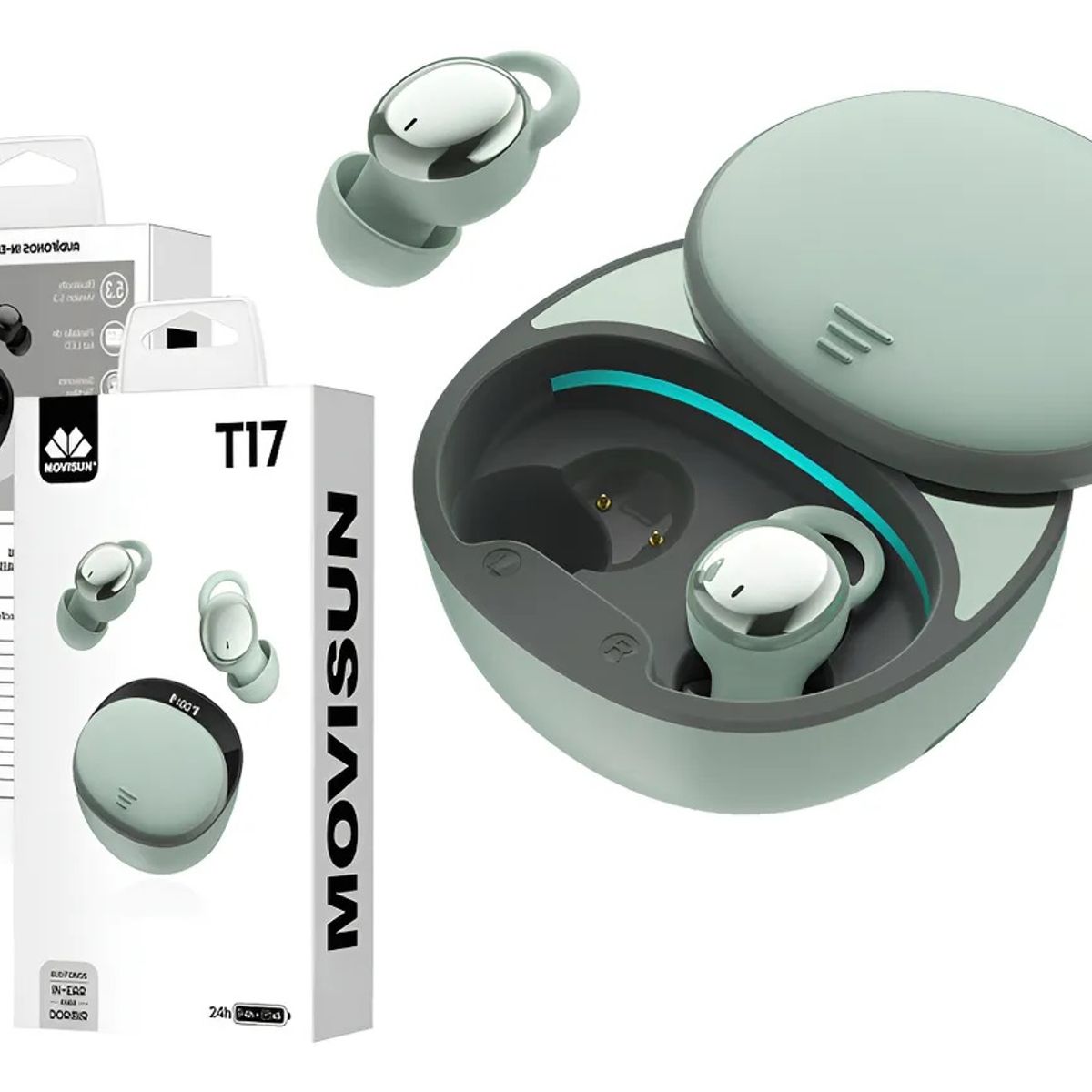 MOVISUN - Audífonos Bluetooth Inalámbricos Movisun T17 Aptos Dormir