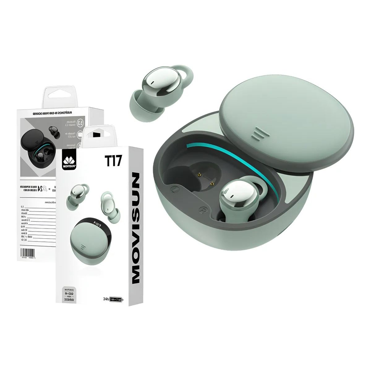 MOVISUN - Audífonos Bluetooth Inalámbricos Movisun T17 Aptos Dormir