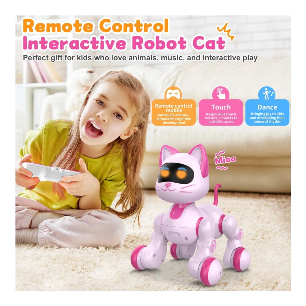 GENERICO - Robot Cat Juguetes Interactivos Para Niñas Control Remoto
