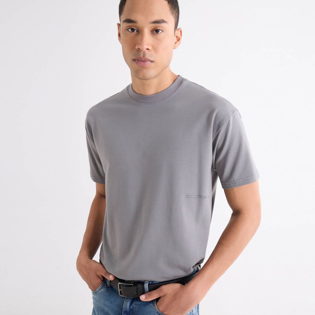SEVEN SEVEN - Camiseta  Para Hombre Manga Corta Cuello Redondo Color Gris Marca Seven Seven #45092814